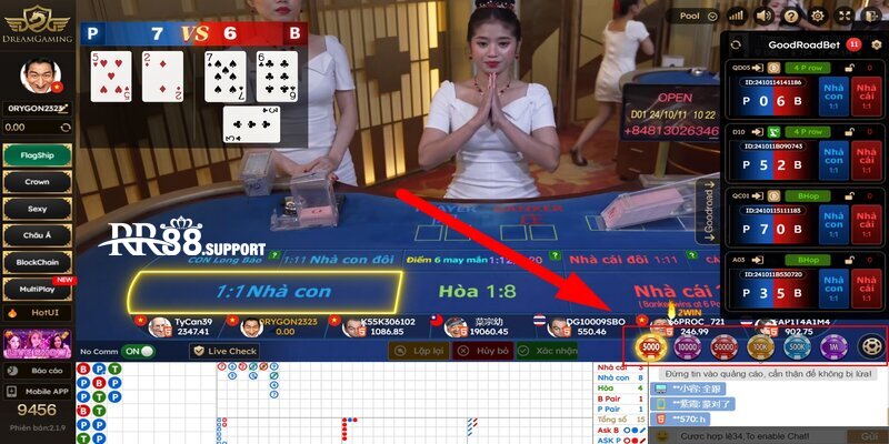 Các bước đặt cược đơn giản tại DG Casino của RR88