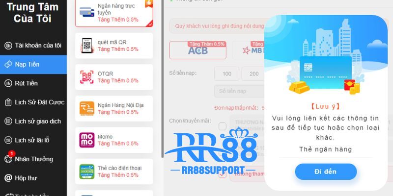 Tổng hợp các cách nạp tiền RR88 đơn giản, an toàn
