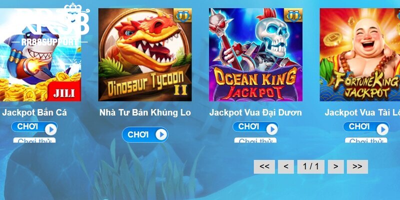 Máy Bắn Cá Jackpot tại RR88 có 4 tựa game đỉnh cao